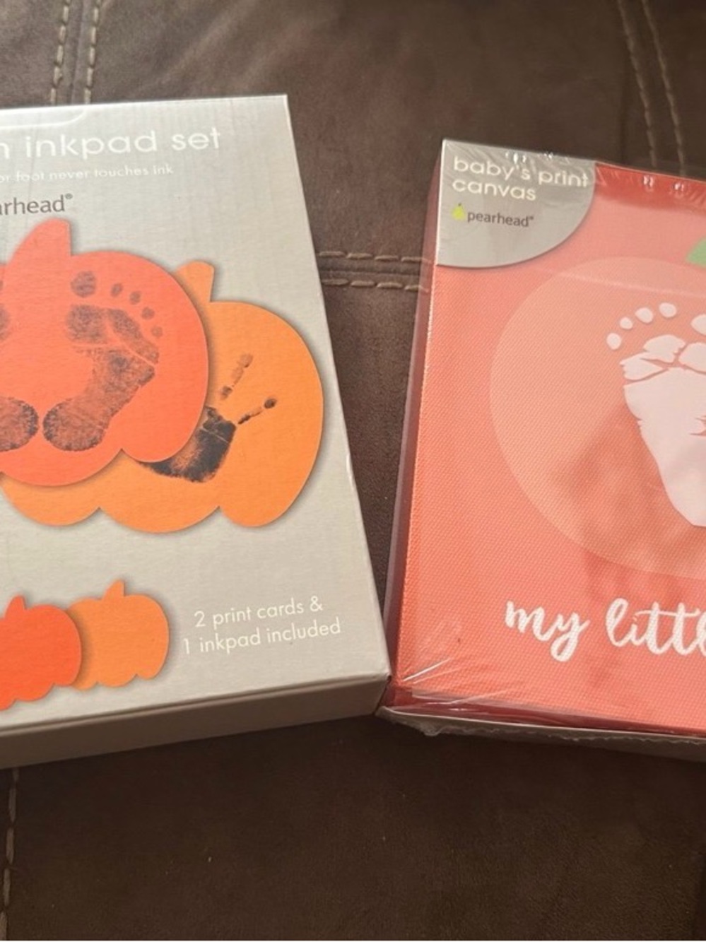 Pearhead Orange Pumpkin Baby Print Kit with Canvas & Inkpad
